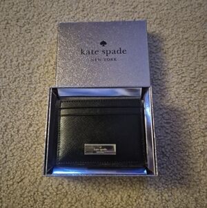 Kate Spade Black Kensie Patent Saffano Slim Card Holder NWT